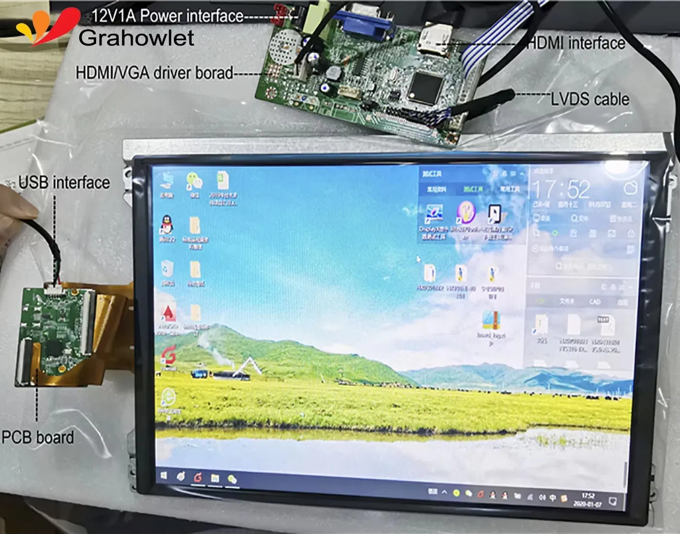 12 Pulgadas Raspberry Pi Pantalla táctil LCD uñacht’ayaña Smart Home Automation ukataki